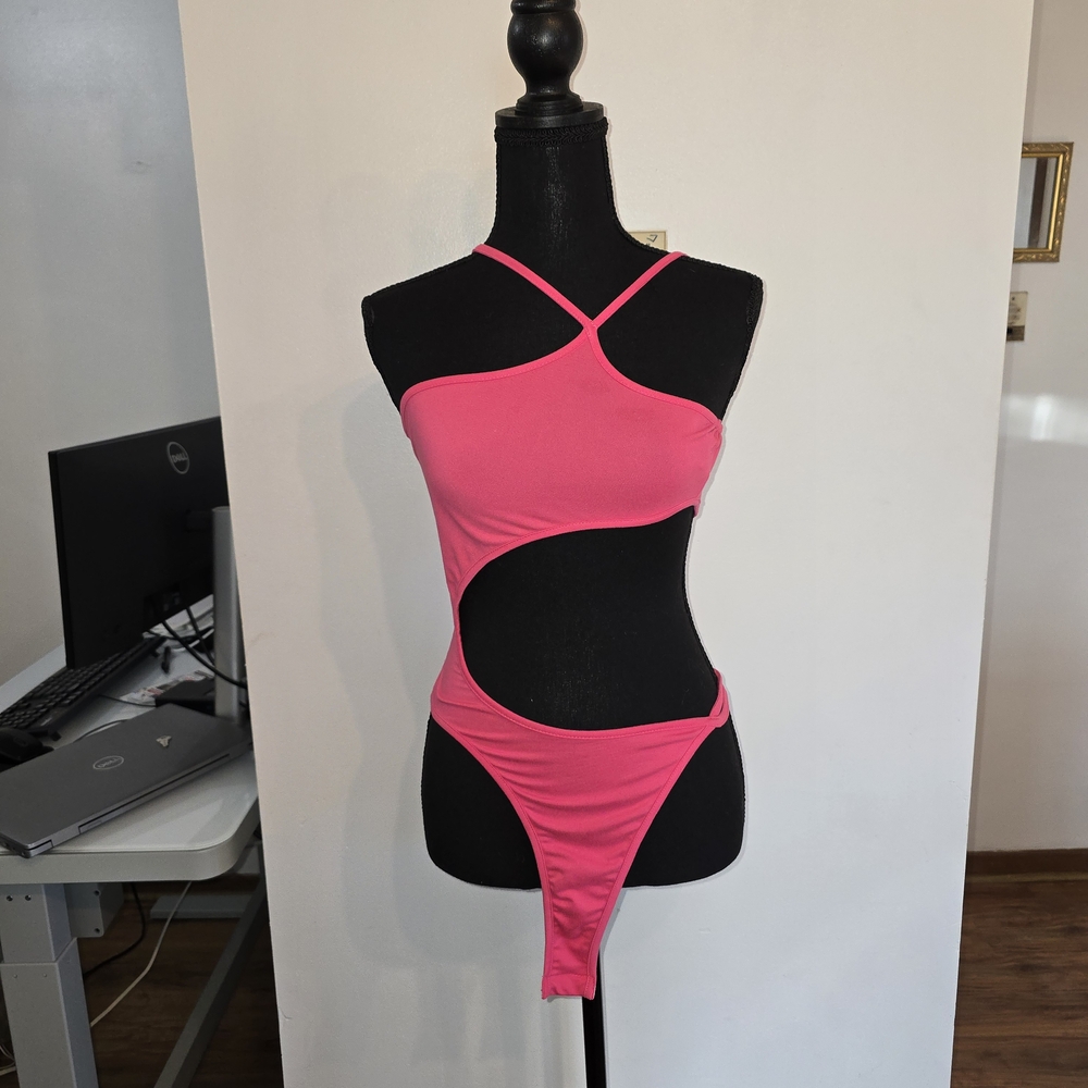 Pink Cutout Bodysuit